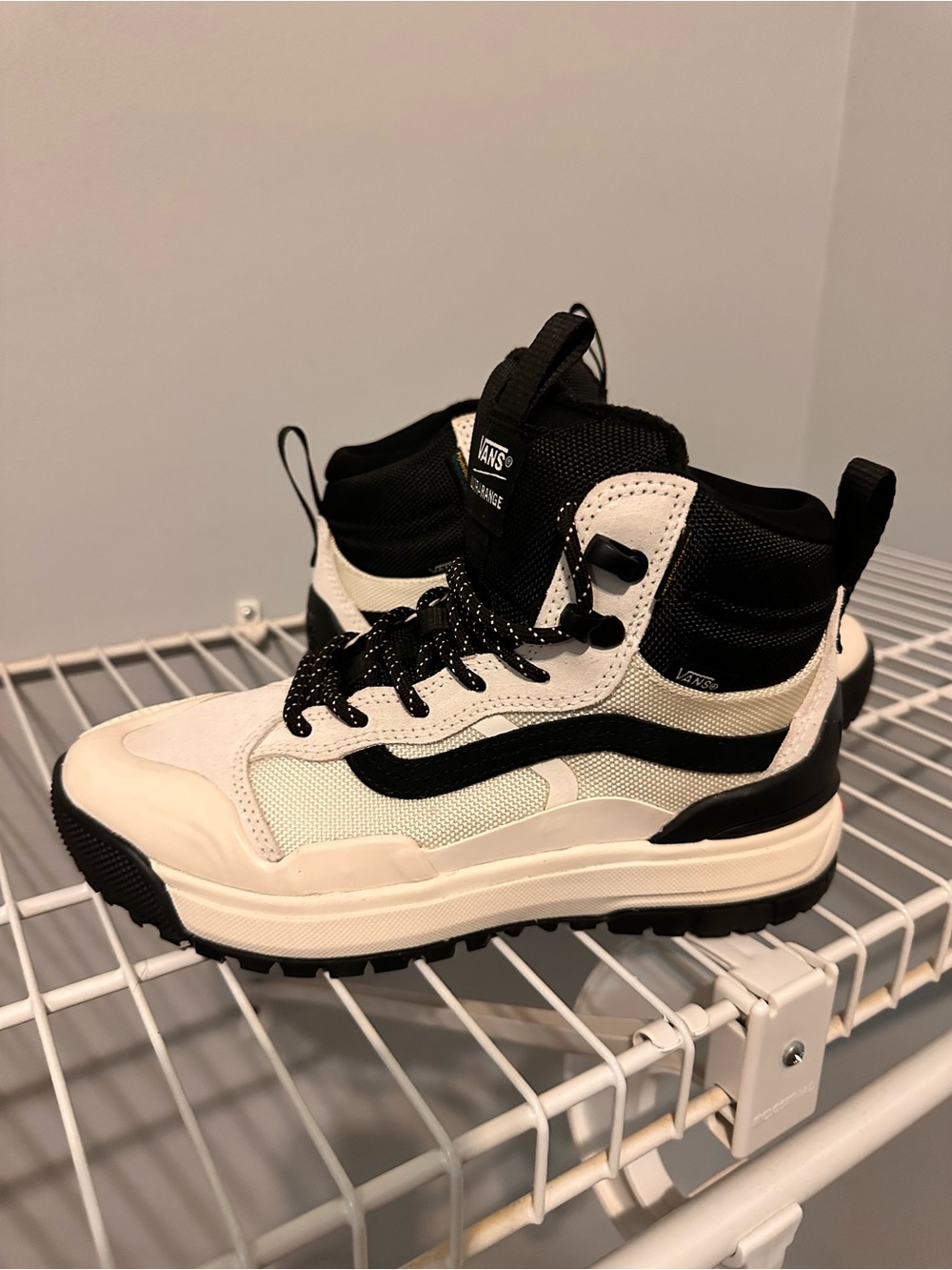 Vans Black and White Lace-Up High-Top Trail Boots